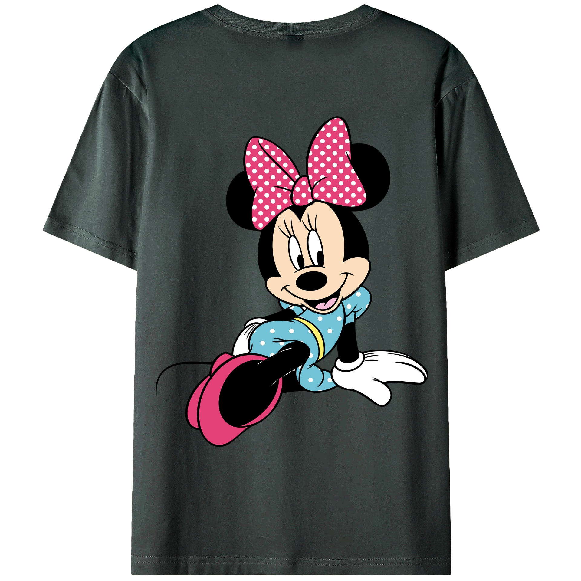 ミッキーマウス Mickey Mouse 綿100％ メンズ半袖Tシャツ（バックプリント） 通気性
